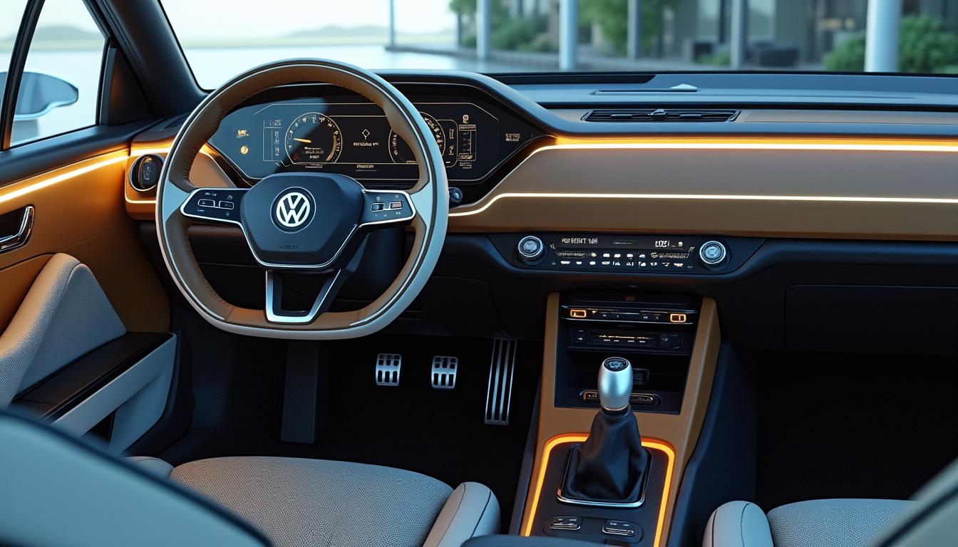 découvrez la vw id.polo, dont le cockpit moderne s'inspire de l'emblématique golf mk1, alliant design vintage et technologie contemporaine pour une expérience de conduite unique.